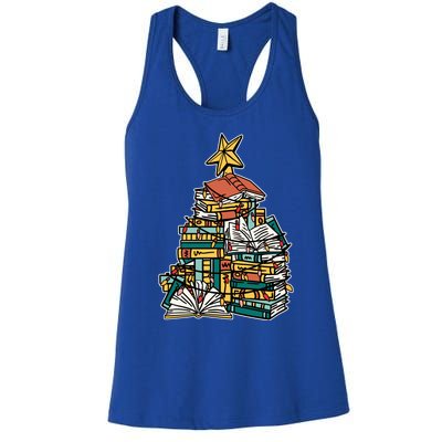 Christmas Book Lover Xmas Tree Reading Nerd Cool Gift Women's Racerback Tank