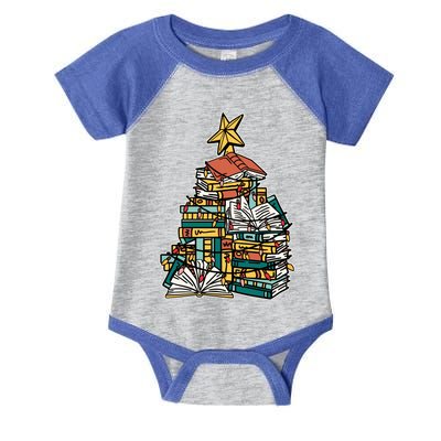 Christmas Book Lover Xmas Tree Reading Nerd Cool Gift Infant Baby Jersey Bodysuit