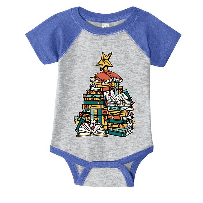 Christmas Book Lover Xmas Tree Reading Nerd Cool Gift Infant Baby Jersey Bodysuit