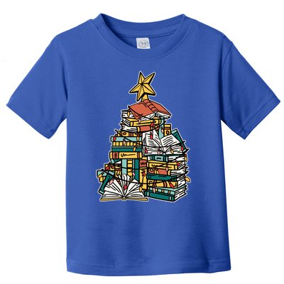 Christmas Book Lover Xmas Tree Reading Nerd Cool Gift Toddler T-Shirt