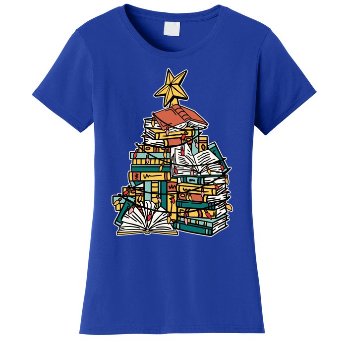 Christmas Book Lover Xmas Tree Reading Nerd Cool Gift Women's T-Shirt