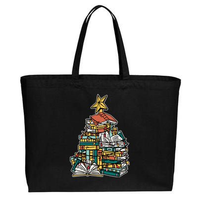 Christmas Book Lover Xmas Tree Reading Nerd Cool Gift Cotton Canvas Jumbo Tote