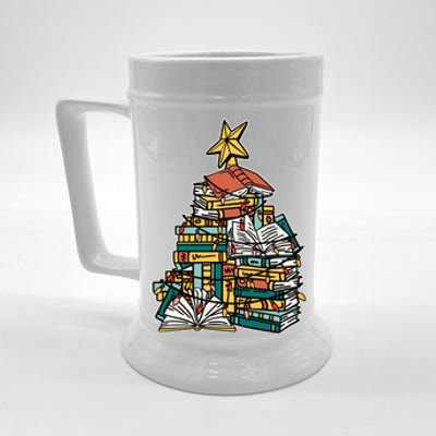 Christmas Book Lover Xmas Tree Reading Nerd Cool Gift Beer Stein