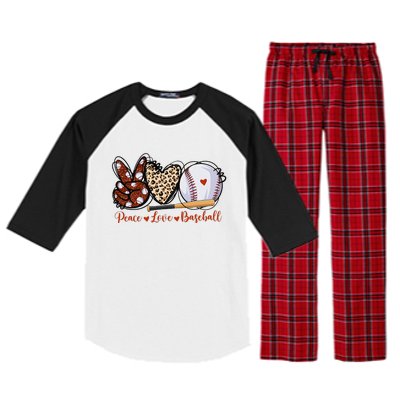 Cute Baseball Lovers Gifts Softball Baseball Raglan Sleeve Pajama Set