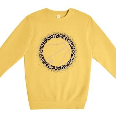 Cute Basketball Leopard Print Basketball Lover Premium Crewneck Sweatshirt