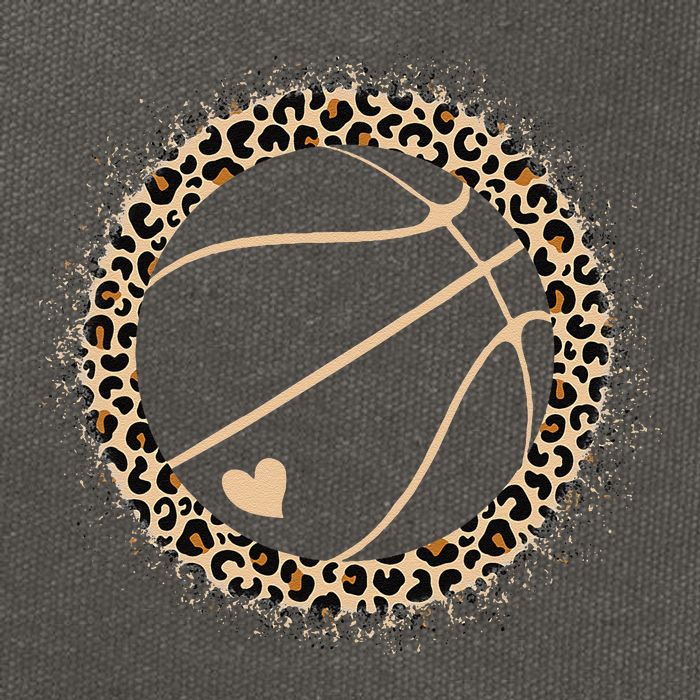 Cute Basketball Leopard Print Basketball Lover Cotton Canvas Backpack