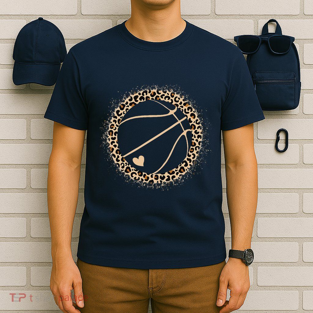 Cute Basketball Leopard Print Basketball Lover T-Shirt
