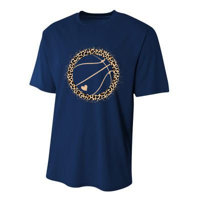 Cute Basketball Leopard Print Basketball Lover Performance Sprint T-Shirt