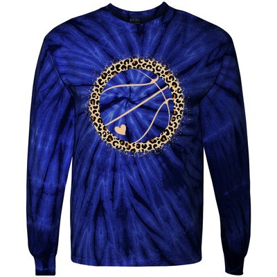 Cute Basketball Leopard Print Basketball Lover Tie-Dye Long Sleeve Shirt