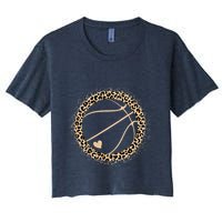 Cute Basketball Leopard Print Basketball Lover Women's Crop Top Tee