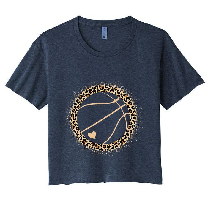 Cute Basketball Leopard Print Basketball Lover Women's Crop Top Tee