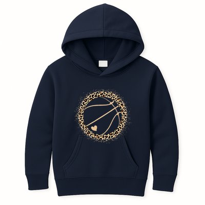 Cute Basketball Leopard Print Basketball Lover Kids Hoodie