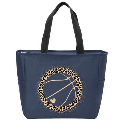 Cute Basketball Leopard Print Basketball Lover Zip Tote Bag