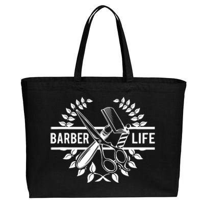 Cool Barber Life Cotton Canvas Jumbo Tote