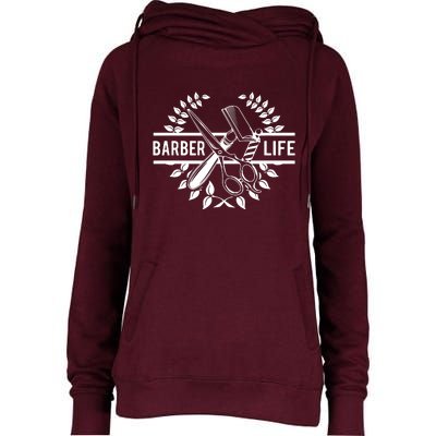 Cool Barber Life Womens Funnel Neck Pullover Hood