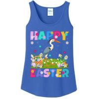 Crane Bird Lover Happy Easter Bunny Crane Easter Sunday Gift Ladies Essential Tank