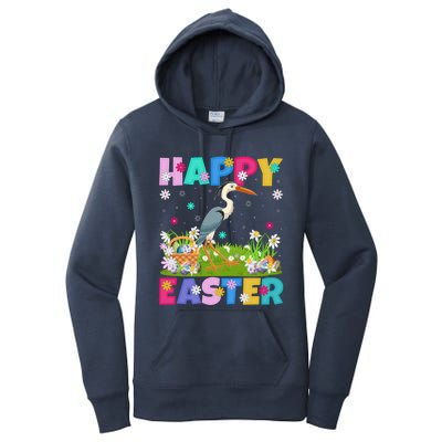 Crane Bird Lover Happy Easter Bunny Crane Easter Sunday Gift Women's Pullover Hoodie