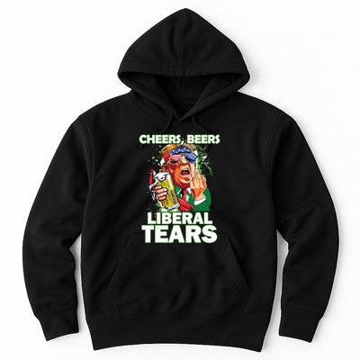 Cheers Beers Liberal Tears Trump Holding Beer Patricks Day Hoodie