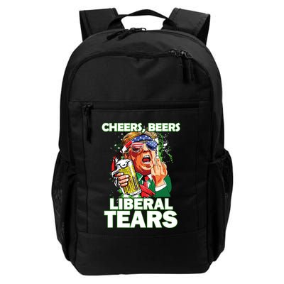 Cheers Beers Liberal Tears Trump Holding Beer Patricks Day Backpack