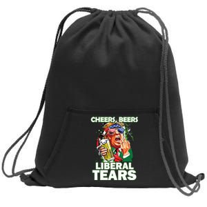 Cheers Beers Liberal Tears Trump Holding Beer Patricks Day Sweatshirt Cinch Pack Bag