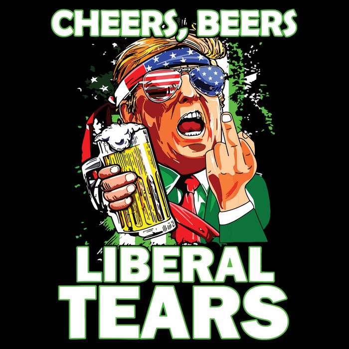 Cheers Beers Liberal Tears Trump Holding Beer Patricks Day 16 in Basic Backpack
