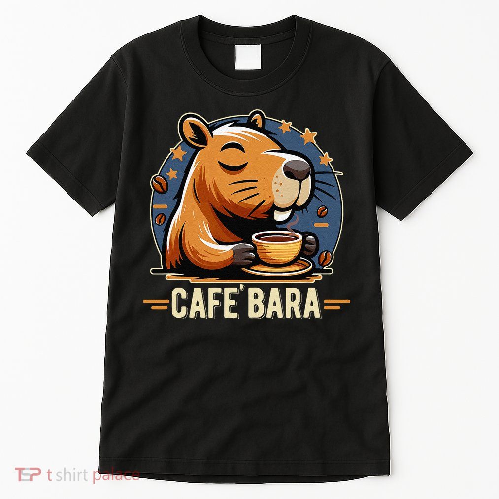 Café Bara Logo Coffee Bar Cafebara Barista Capybara Funny Tall T-Shirt