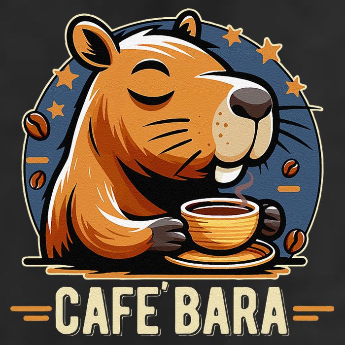 Café Bara Logo Coffee Bar Cafebara Barista Capybara Funny Adult Drive Performance Visor