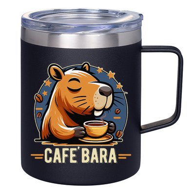 Café Bara Logo Coffee Bar Cafebara Barista Capybara Funny 12oz Stainless Steel Coffee Mug