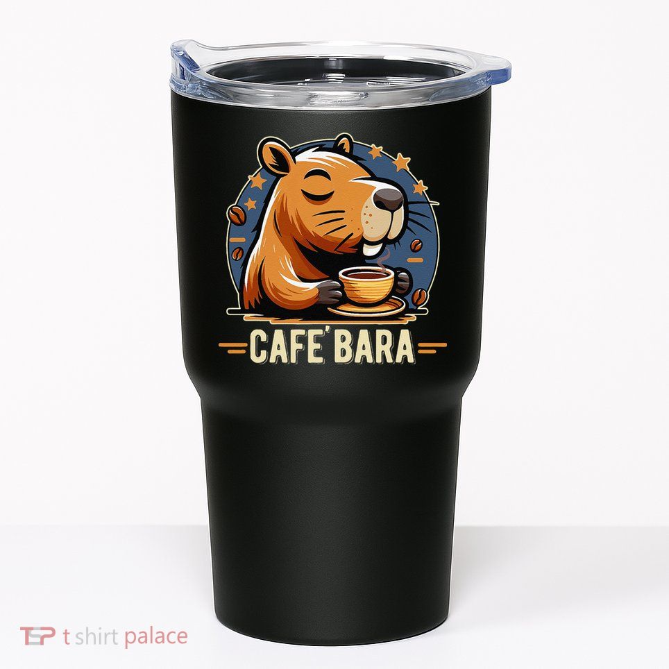 Café Bara Logo Coffee Bar Cafebara Barista Capybara Funny Tumbler