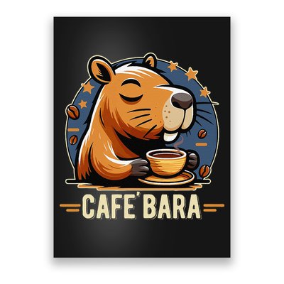 Café Bara Logo Coffee Bar Cafebara Barista Capybara Funny Poster