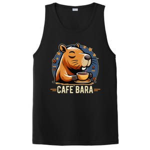 Café Bara Logo Coffee Bar Cafebara Barista Capybara Funny PosiCharge Competitor Tank