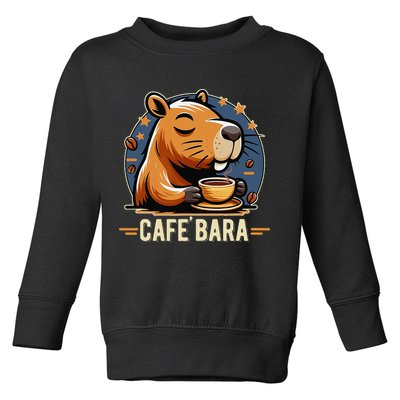 Café Bara Logo Coffee Bar Cafebara Barista Capybara Funny Toddler Sweatshirt