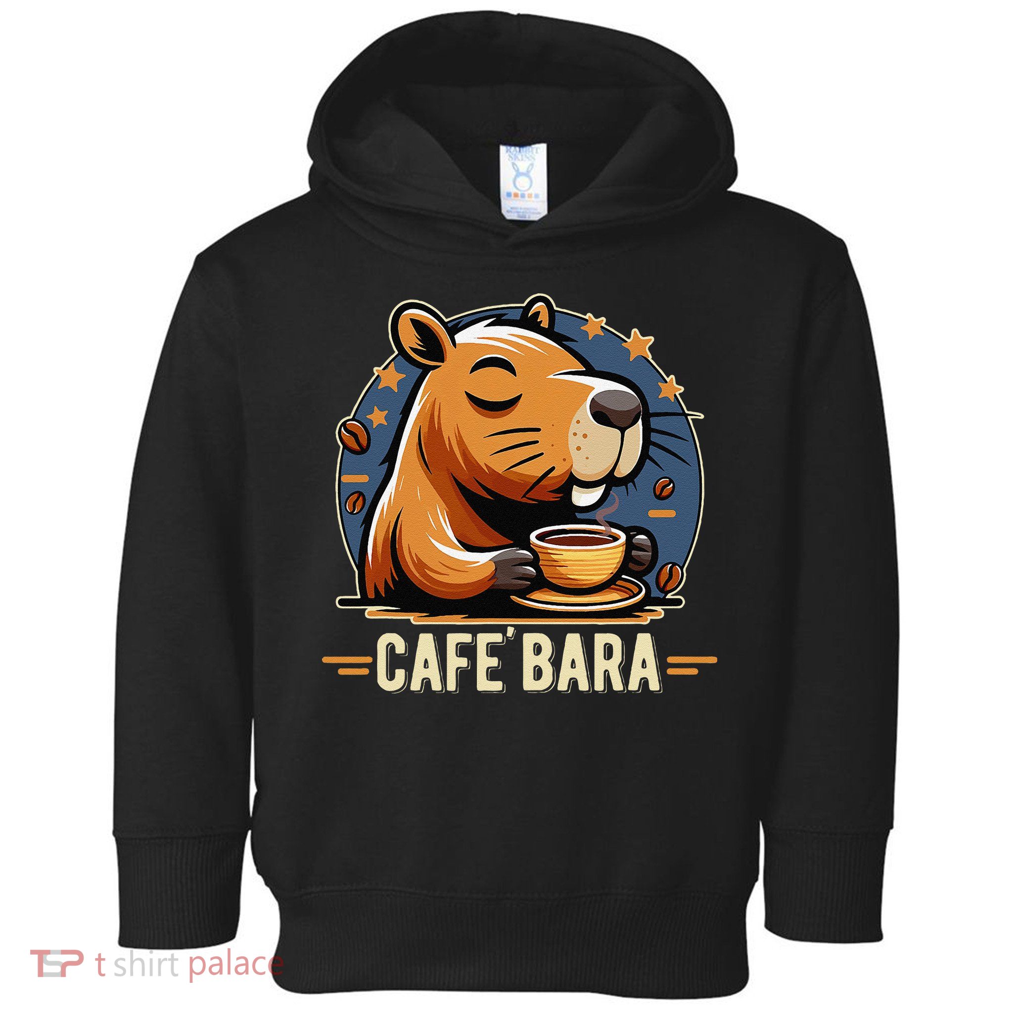 Café Bara Logo Coffee Bar Cafebara Barista Capybara Funny Toddler Hoodie