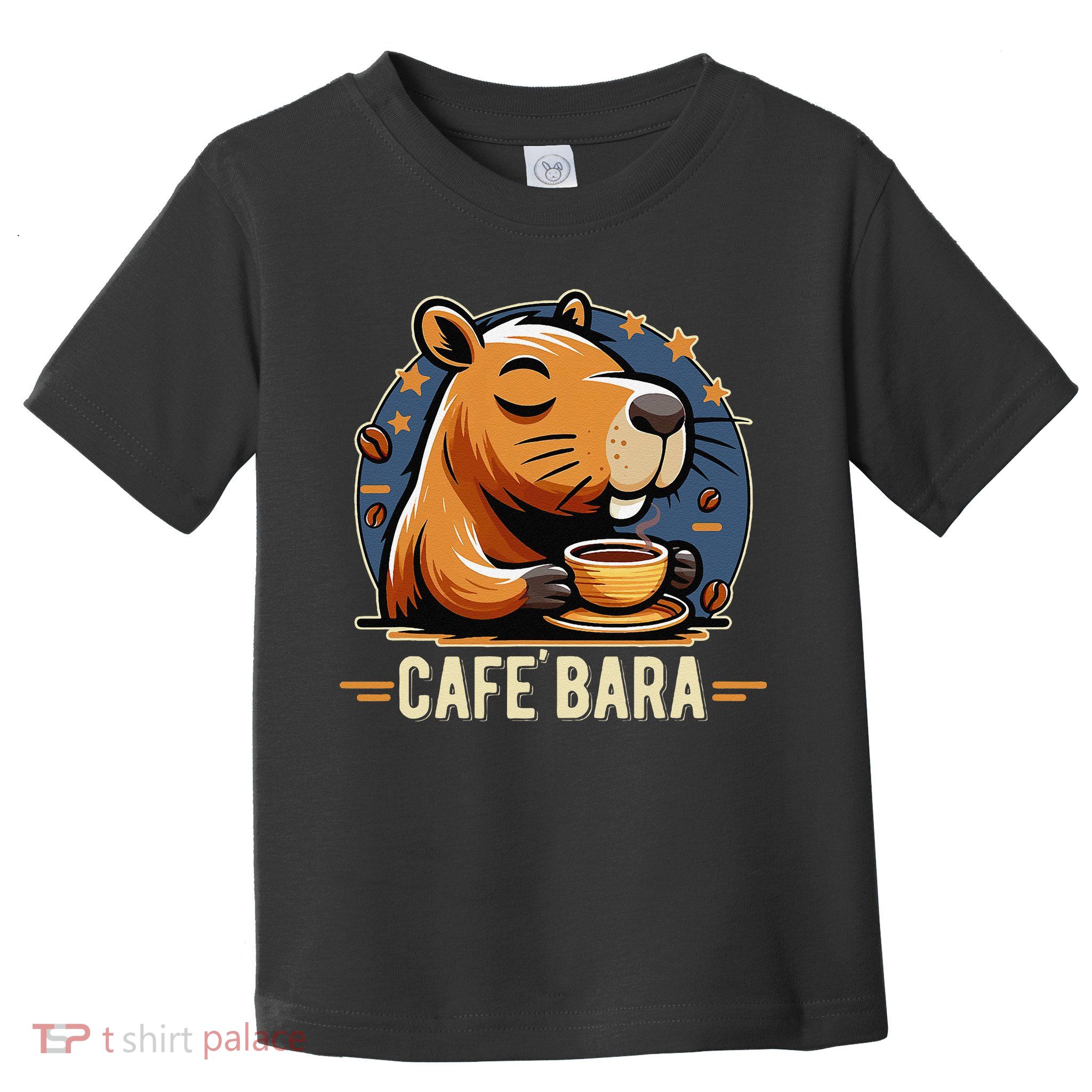 Café Bara Logo Coffee Bar Cafebara Barista Capybara Funny Toddler T-Shirt