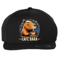 Café Bara Logo Coffee Bar Cafebara Barista Capybara Funny Wool Snapback Cap