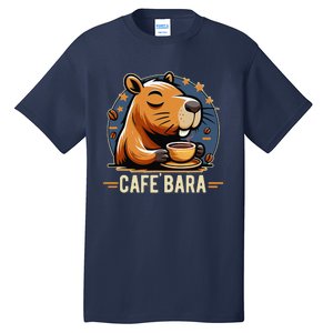 Café Bara Logo Coffee Bar Cafebara Barista Capybara Funny Tall T-Shirt