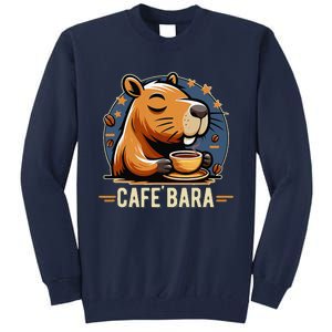 Café Bara Logo Coffee Bar Cafebara Barista Capybara Funny Tall Sweatshirt