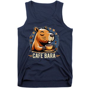 Café Bara Logo Coffee Bar Cafebara Barista Capybara Funny Tank Top