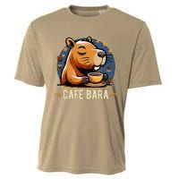 Café Bara Logo Coffee Bar Cafebara Barista Capybara Funny Cooling Performance Crew T-Shirt