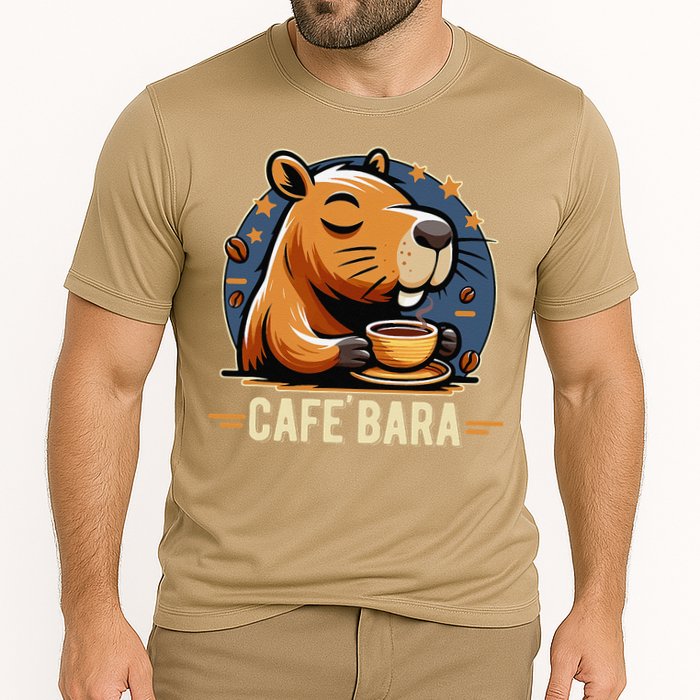 Café Bara Logo Coffee Bar Cafebara Barista Capybara Funny Cooling Performance Crew T-Shirt