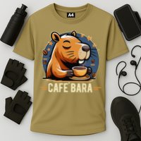 Café Bara Logo Coffee Bar Cafebara Barista Capybara Funny Cooling Performance Crew T-Shirt