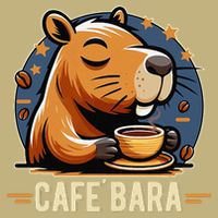 Café Bara Logo Coffee Bar Cafebara Barista Capybara Funny Cooling Performance Crew T-Shirt