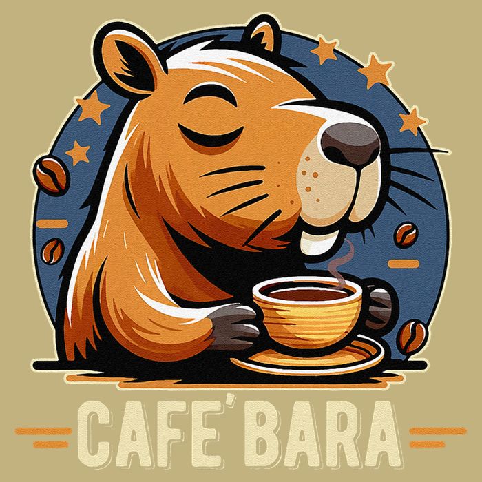 Café Bara Logo Coffee Bar Cafebara Barista Capybara Funny Cooling Performance Crew T-Shirt