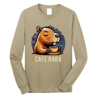 Café Bara Logo Coffee Bar Cafebara Barista Capybara Funny Long Sleeve Shirt