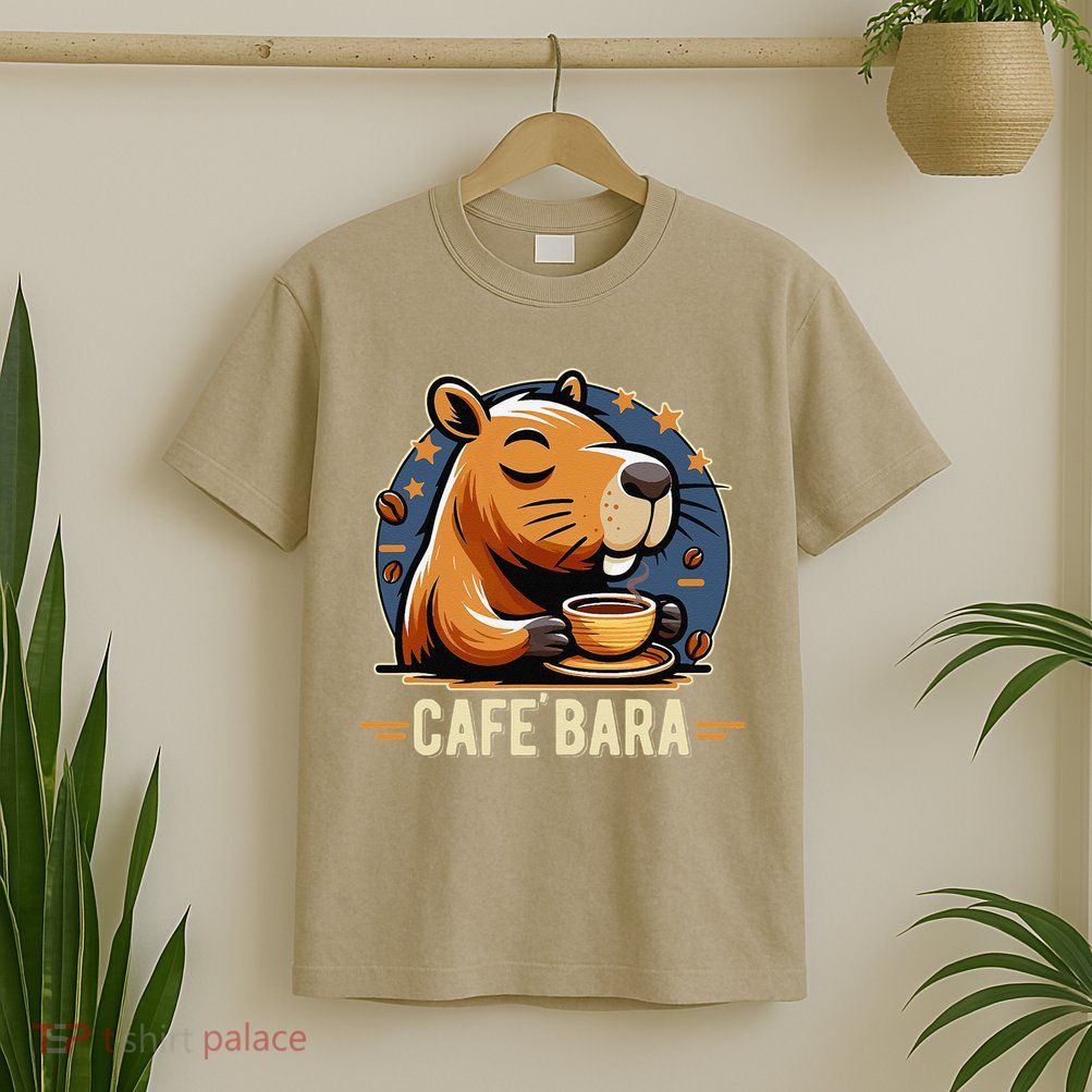 Café Bara Logo Coffee Bar Cafebara Barista Capybara Funny T-Shirt