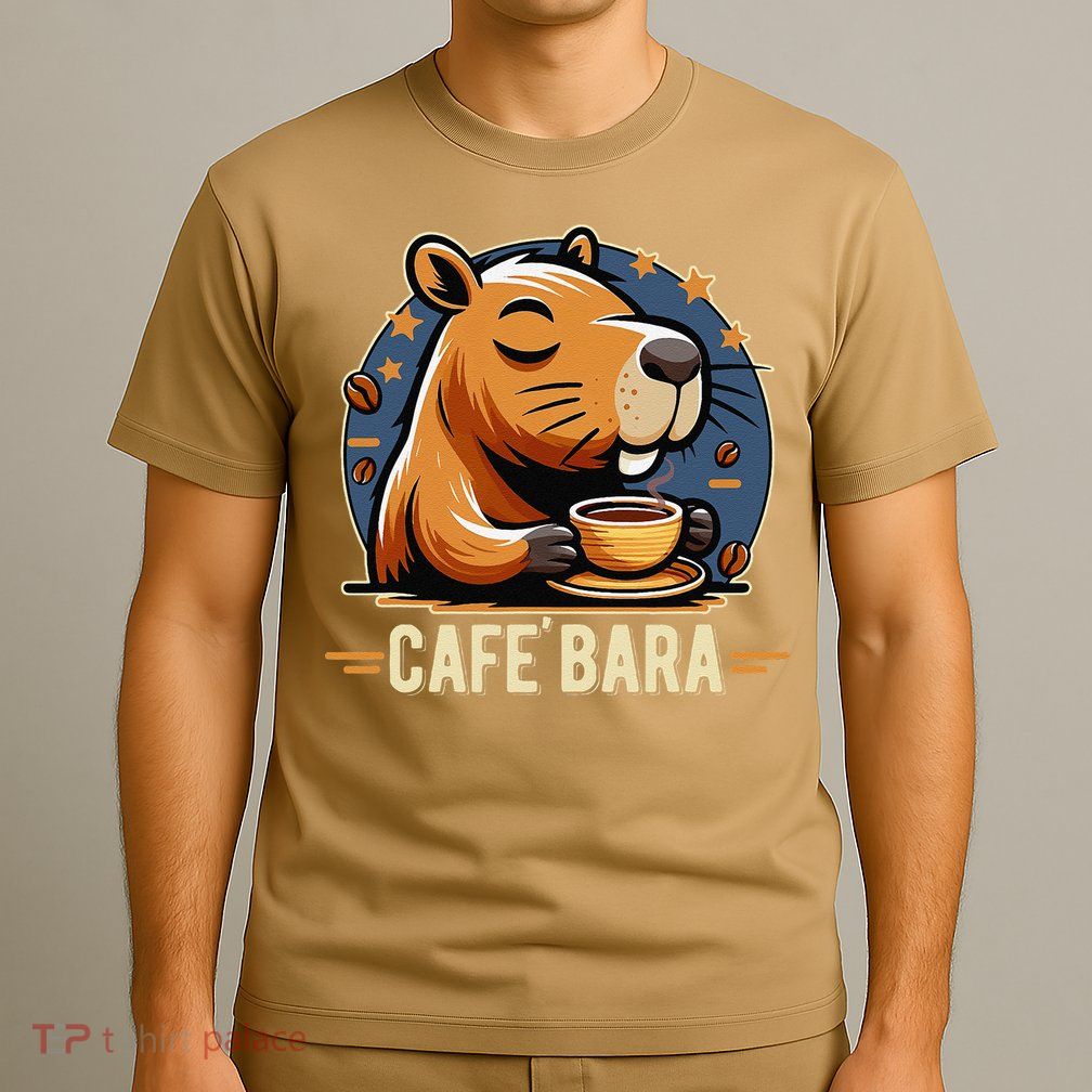 Café Bara Logo Coffee Bar Cafebara Barista Capybara Funny T-Shirt