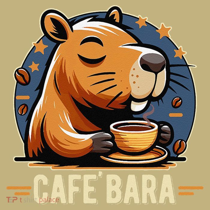 Café Bara Logo Coffee Bar Cafebara Barista Capybara Funny T-Shirt