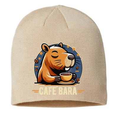 Café Bara Logo Coffee Bar Cafebara Barista Capybara Funny Sustainable Beanie