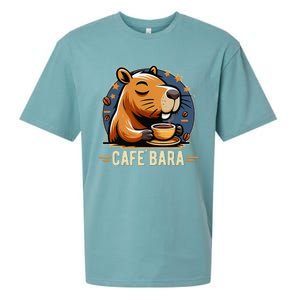 Café Bara Logo Coffee Bar Cafebara Barista Capybara Funny Sueded Cloud Jersey T-Shirt