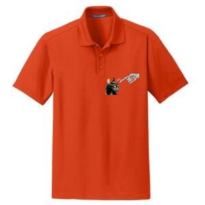 Cat Black Lover Skeleton Hand Boop Funny Halloween Kitten Gift Dry Zone Grid Polo